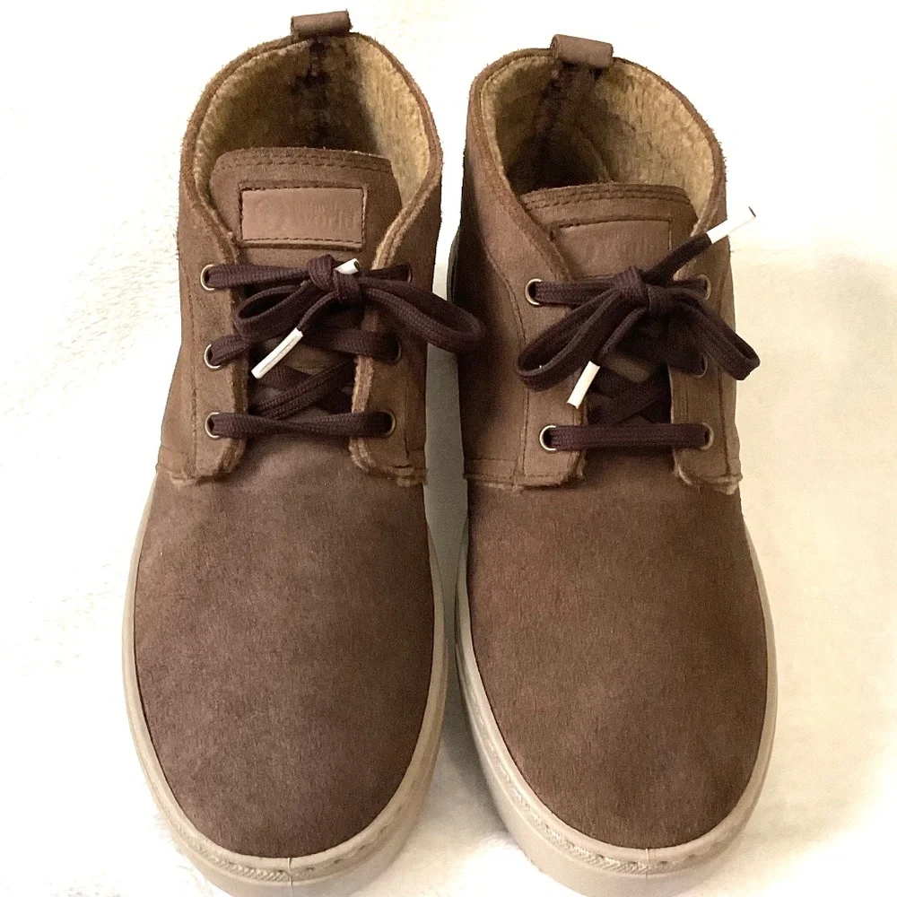 NATURAL WORLD ALPE ECO MEN’S ORGANIC SUEDE CHUKKA LACE UP DRESSY BOOTS SZ 9